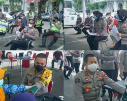 Seluruh Anggota Polri Jajaran Polda Jatim Dan Polres Jajaran Melaksanakan Vaksinasi Covid-19 Secara Serentak