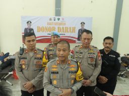 Bantu PMI Penuhi Stok Darah, Kapolres Mojokerto Ajak Anggota Laksanakan Donor 