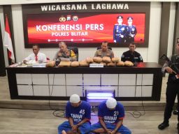 Polres Blitar Berhasil Amankan Pengedar Ganja Kering dan dobel L