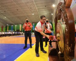 Rangkaian HUT Bhayangkara Polda Jatim Gelar Open Olahraga Bola Volley dan Bulutangkis