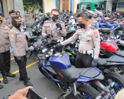 Polres Kediri Kota Amankan Ratusan Kendaraan Bermotor Knalpot Brong
