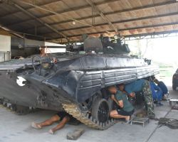 Jaga ALUTSISTA Siap Tempur, Batalyon ARHANUD 2 MARINIR Laksanakan HARWAT RANPUR BVP-2