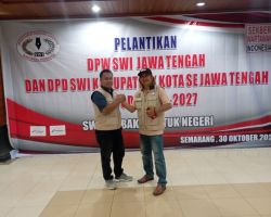 Suharso Hidayah Resmi Dilantik Menjadi  Ketua DPD SWI Kabupaten Rembang Periode 2022-2027
