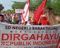 Sambut HUT RI Ke-77 SDN 2 Babaktulung Gelar Festival Karnaval bersama