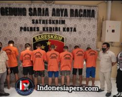 Sat Reskrim Polres Kediri Kota Berhasil Amankan 9 Pelaku Pengeroyokan