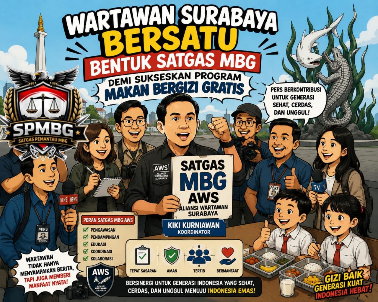 Wartawan Surabaya Bersatu Bentuk Satgas MBG Demi Sukseskan Program Makan Bergizi Gratis