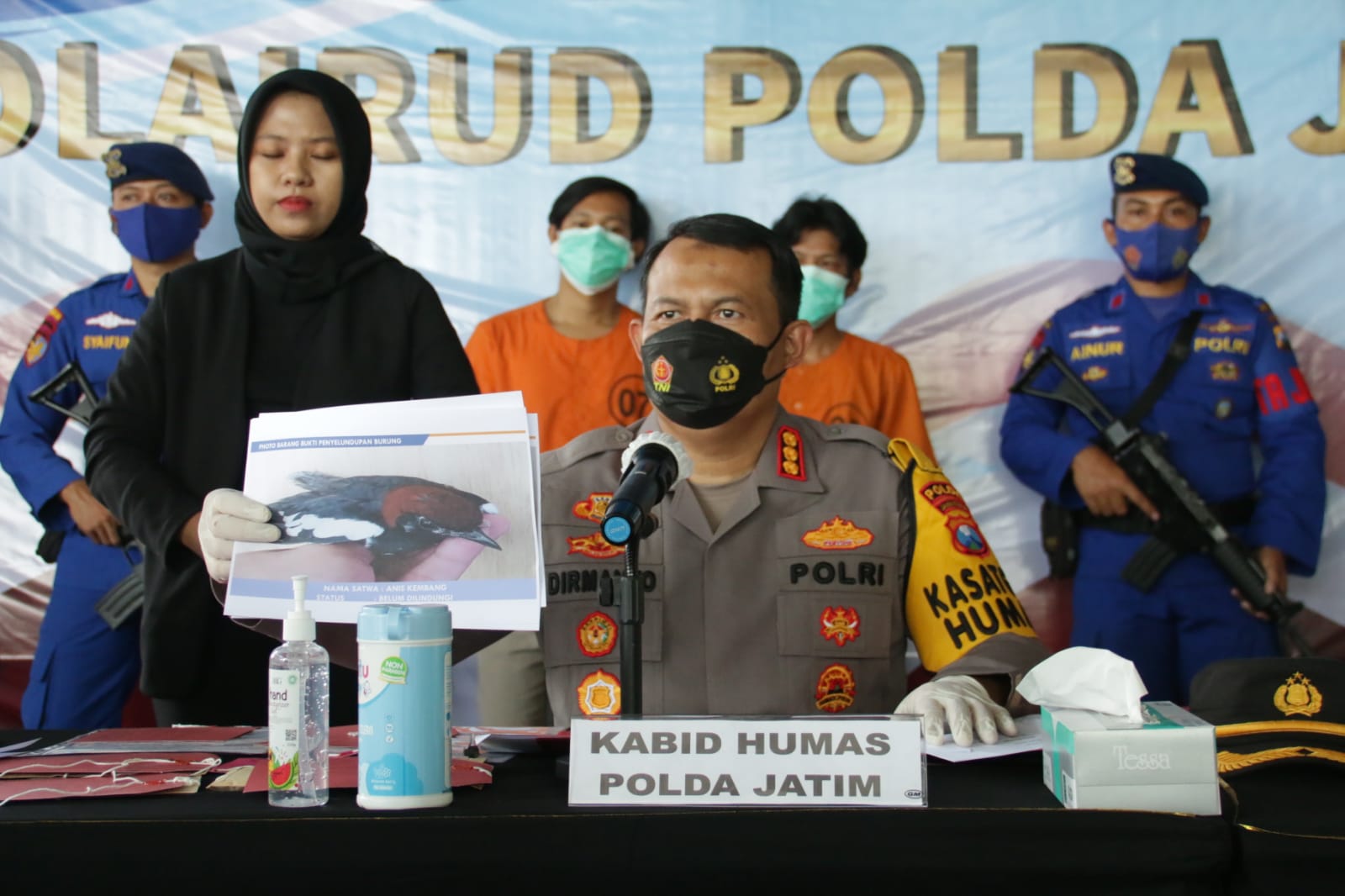 Ditpolairud Polda Jatim Gagalkan Penyelundupan dan Perdagangan Burung Dilindungi