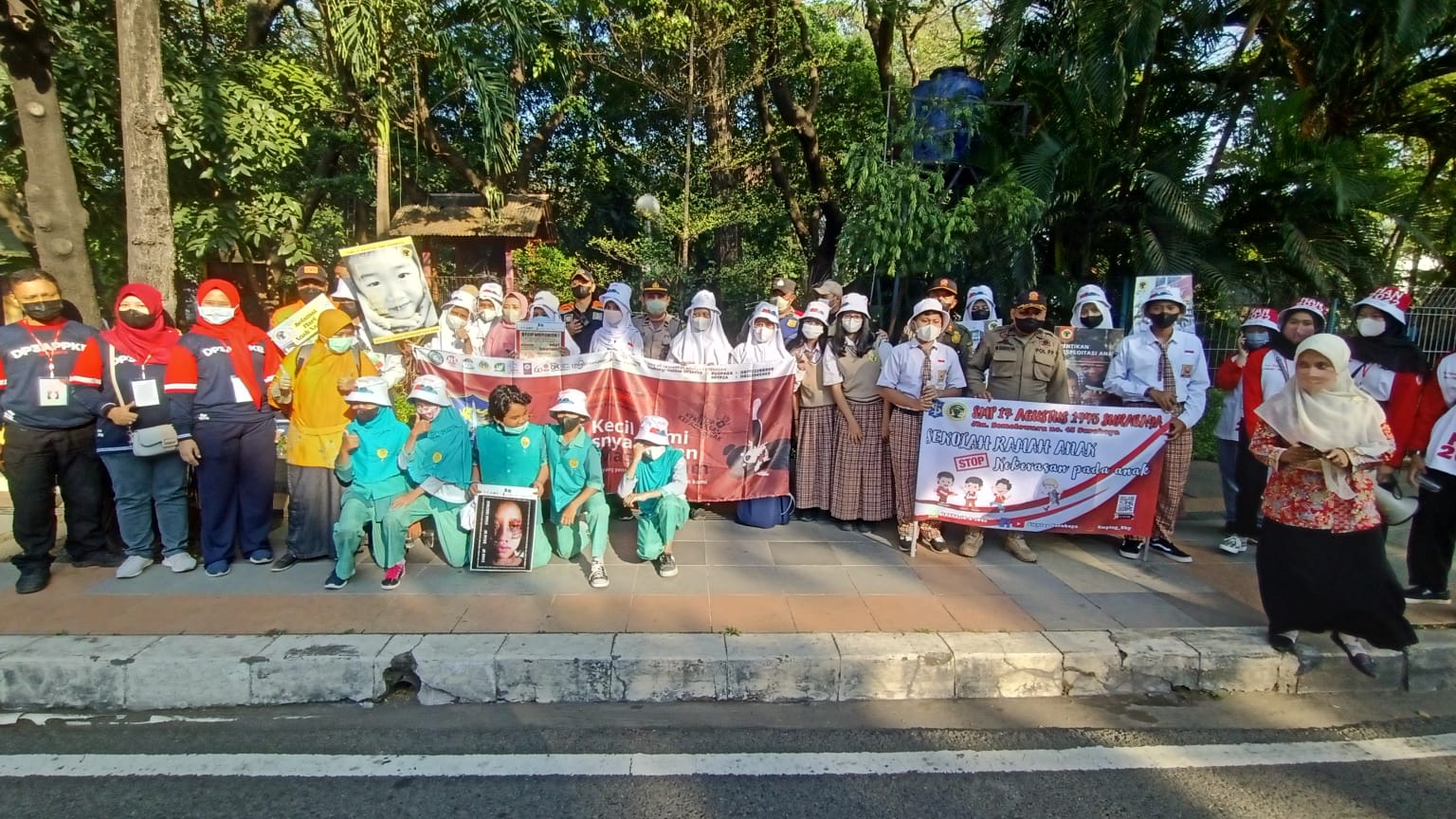 Bersama Tiga Pilar Polsek Gubeng Gelar Kampanye Hari Anak Nasional 