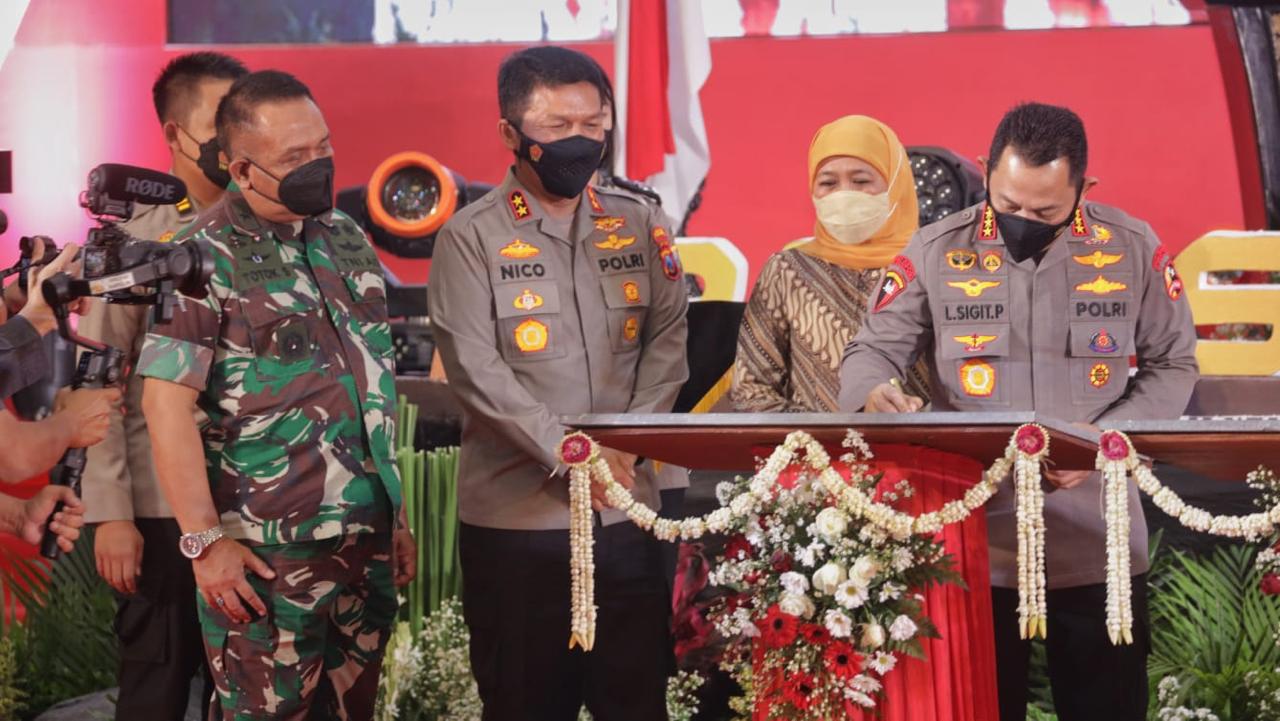 Tujuh Gedung Dan Fasilitas Baru Polda Jatim Dari Dana Hibah Pemprov Jatim Diresmikan Penggunaannya Oleh Kapolri dan Gubernur Jatim