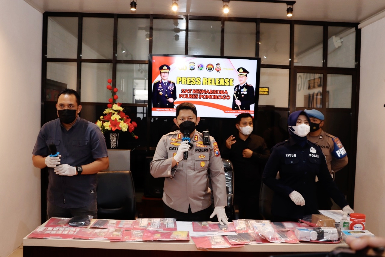 Dalam Sepekan Polres Ponorogo Berhasil Ungkap 9 Kasus dan Gagalkan Peredaran Narkoba