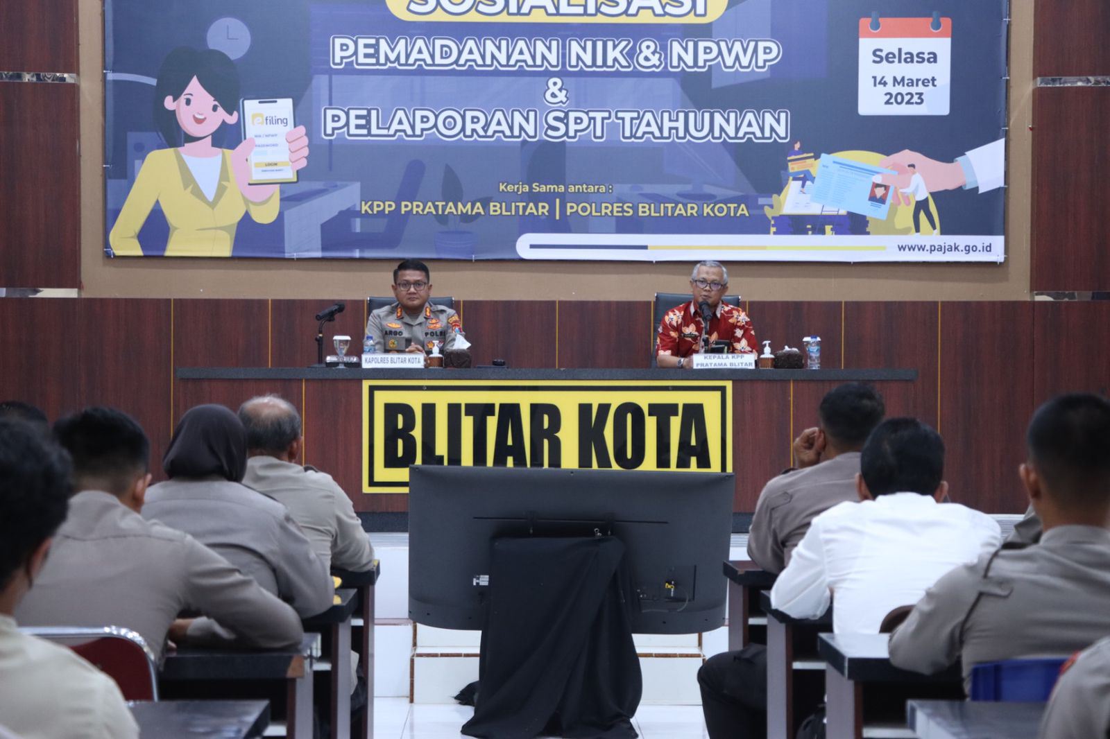 Polres Blitar Kota Bersama KPP Pratama Gelar Sosialisasi Perpajakan