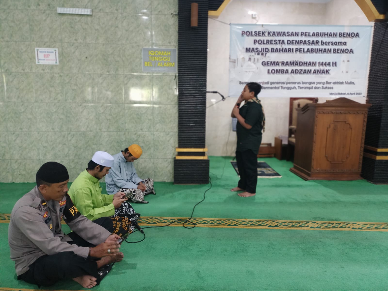 Gelar Lomba Adzan Anak, di Masjid Bahari Piala Kapolsek Pelabuhan Benoa