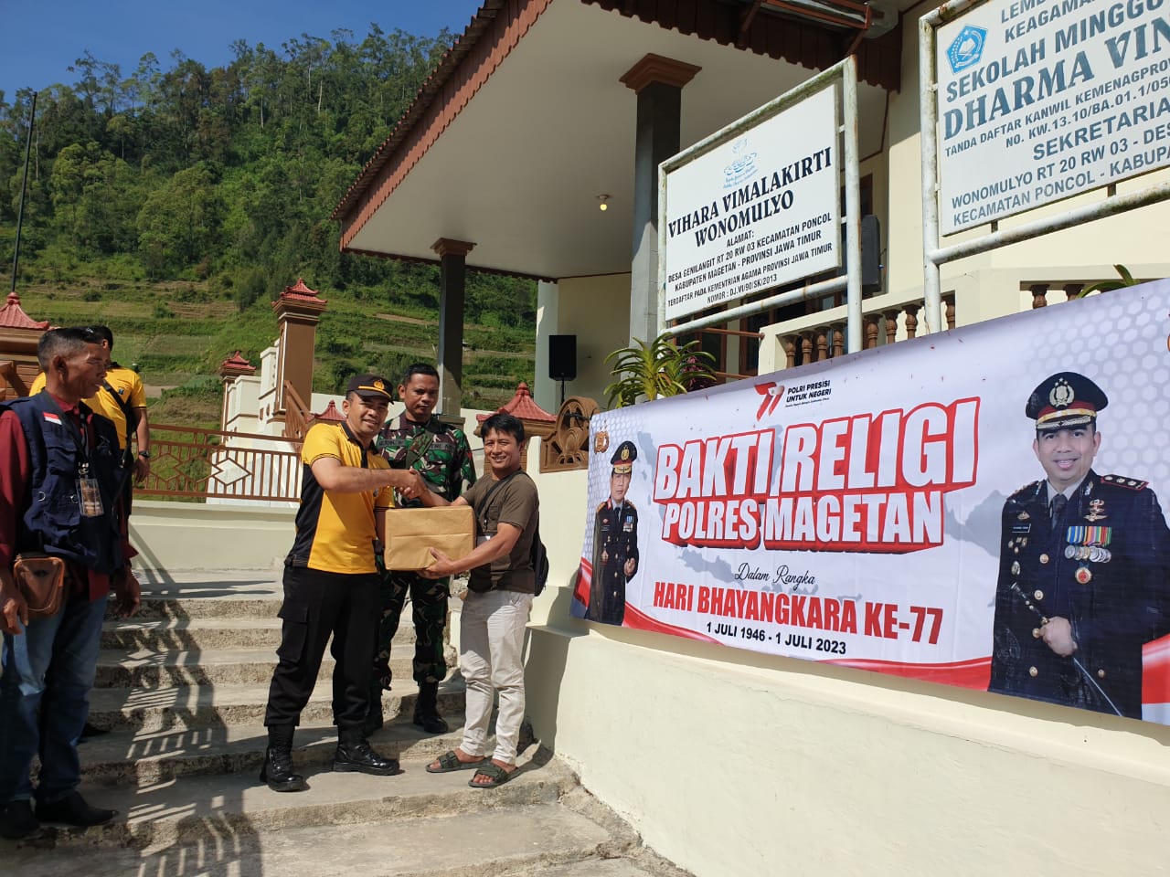 Sambut Hari Bhayangkara Ke 77 Polres Magetan Gelar Bakti Religi