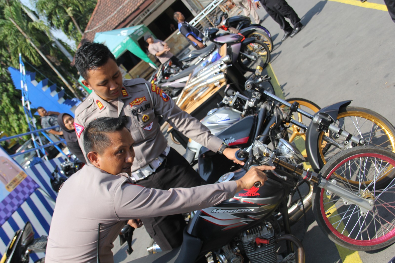 Polres Kediri Kota Amankan Puluhan Motor Knalpot Brong Diduga Untuk Balap Liar